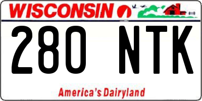 WI license plate 280NTK