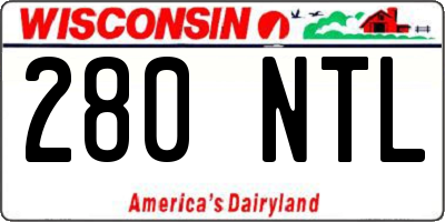 WI license plate 280NTL