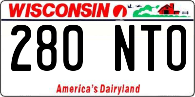 WI license plate 280NTO