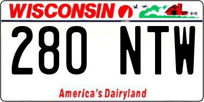 WI license plate 280NTW
