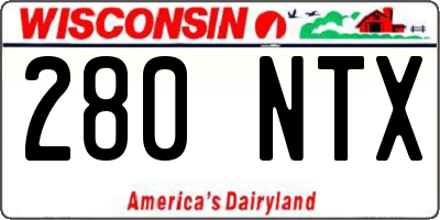 WI license plate 280NTX