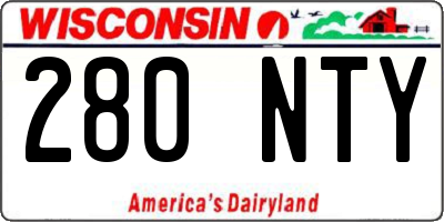 WI license plate 280NTY