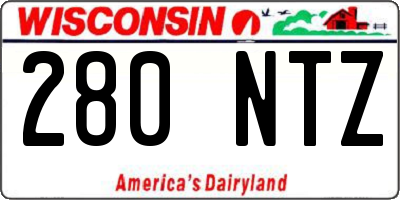 WI license plate 280NTZ
