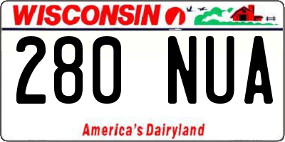 WI license plate 280NUA