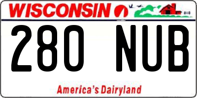WI license plate 280NUB