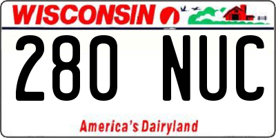 WI license plate 280NUC