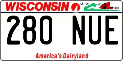 WI license plate 280NUE