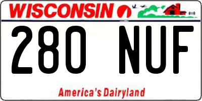 WI license plate 280NUF