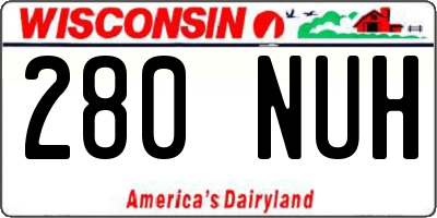 WI license plate 280NUH