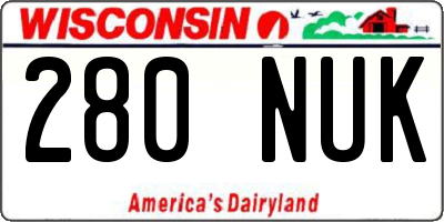 WI license plate 280NUK
