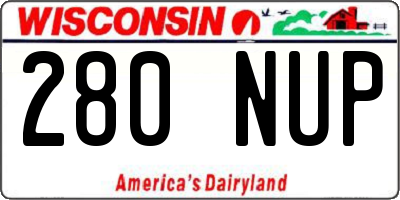 WI license plate 280NUP