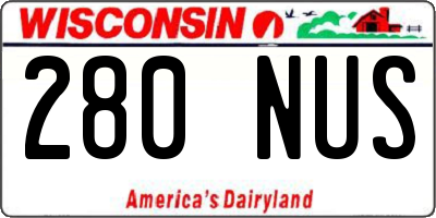 WI license plate 280NUS