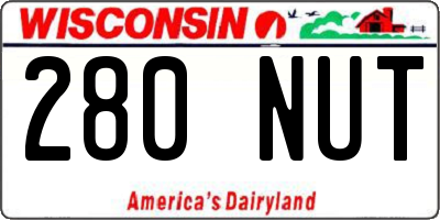 WI license plate 280NUT