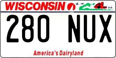 WI license plate 280NUX