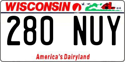 WI license plate 280NUY