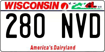 WI license plate 280NVD