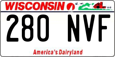 WI license plate 280NVF