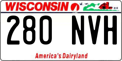 WI license plate 280NVH