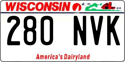 WI license plate 280NVK