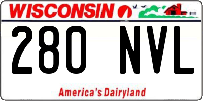WI license plate 280NVL