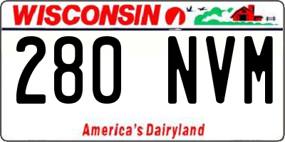 WI license plate 280NVM