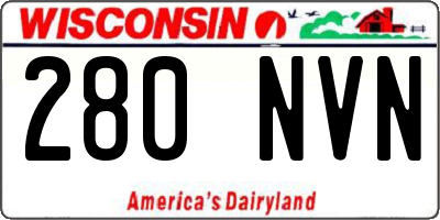 WI license plate 280NVN