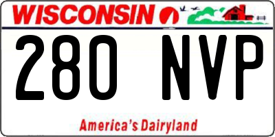 WI license plate 280NVP