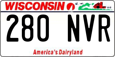 WI license plate 280NVR