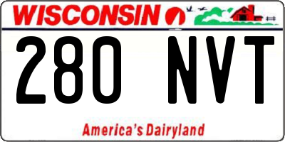 WI license plate 280NVT