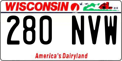 WI license plate 280NVW