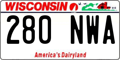 WI license plate 280NWA
