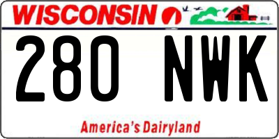 WI license plate 280NWK