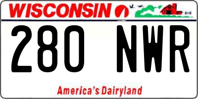 WI license plate 280NWR