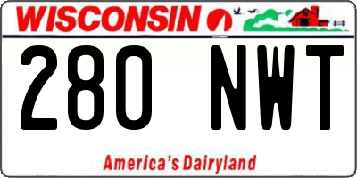 WI license plate 280NWT