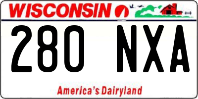 WI license plate 280NXA