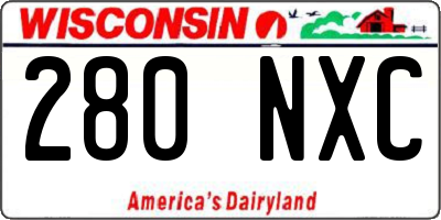 WI license plate 280NXC