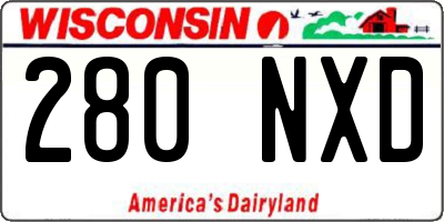 WI license plate 280NXD
