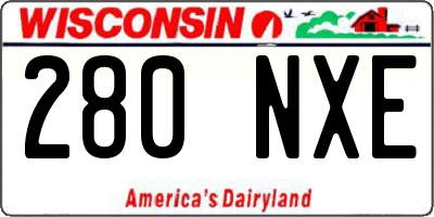 WI license plate 280NXE