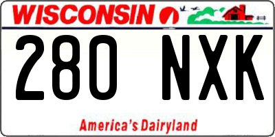 WI license plate 280NXK