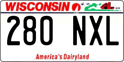 WI license plate 280NXL