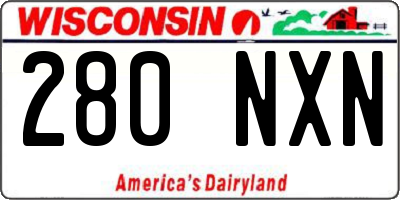 WI license plate 280NXN