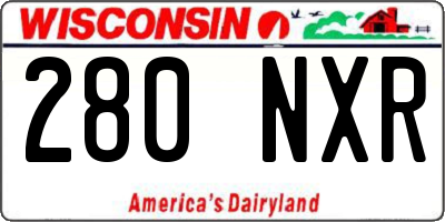 WI license plate 280NXR