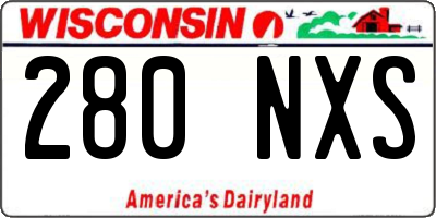 WI license plate 280NXS