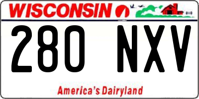WI license plate 280NXV