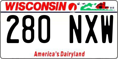 WI license plate 280NXW