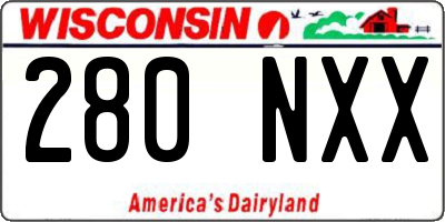 WI license plate 280NXX