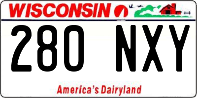 WI license plate 280NXY