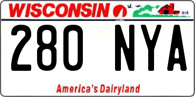 WI license plate 280NYA
