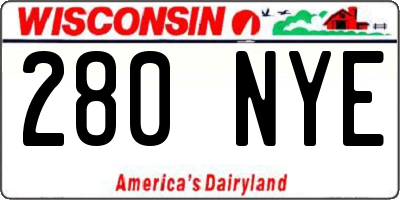 WI license plate 280NYE