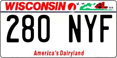 WI license plate 280NYF